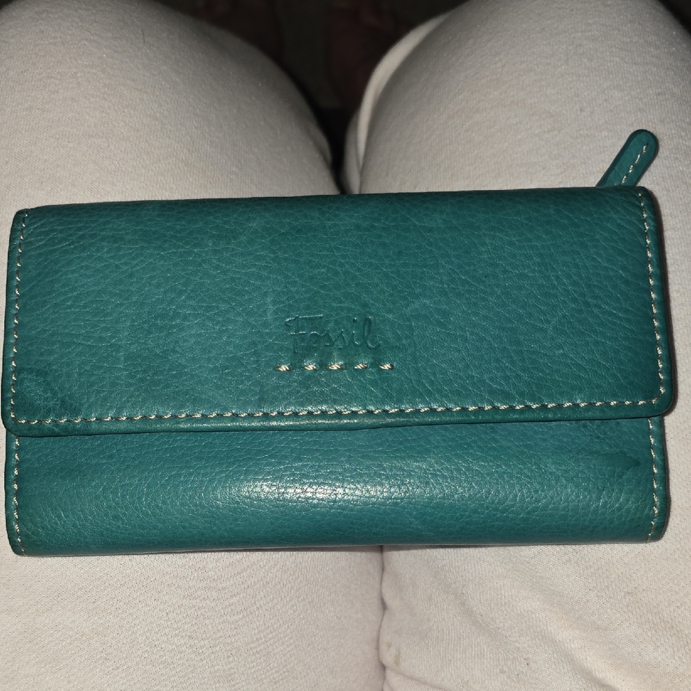 Fossil Turquoise Leather Wallet